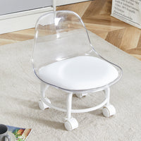 The Small And Cute White Chair With Silky Pulleys Can Move Freely, Which Is Suitable For Use In Various Scenes, And Is A Good Choice For Fashion Style. White Pet