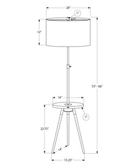Lighting, Floor Lamp, 63"H, Black Metal, Ivory Cream Shade, Contemporary Black Metal