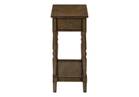 Accent Table, 2 Tier, End, Side Table, Nightstand, Bedroom, Narrow, Lamp, Storage Drawer, Brown Veneer, Traditional Espresso Mdf