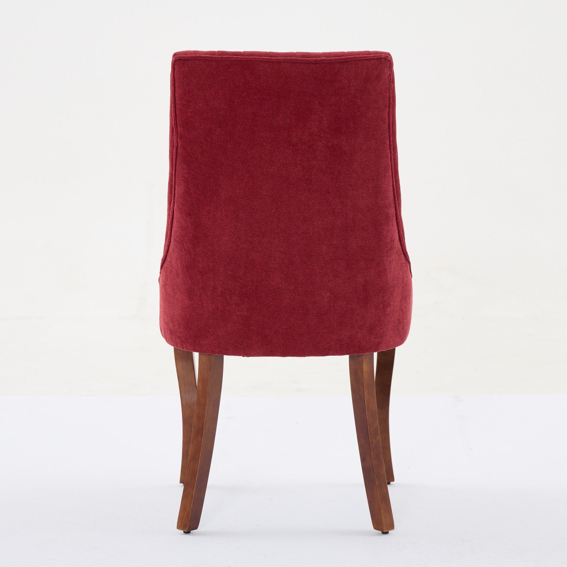 Rayon Cloth Flocking Linen Dining Chairs Channel Kitchen Dinner Chair Comfy Fabric Upholstered Accent Chair For Dining Room With Curved Solid Wood Legs,Set Of 2 Wine Red , Sw1847Wr Wine Red Light