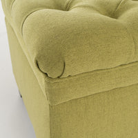 Juliana Storage Ottoman Green Fabric