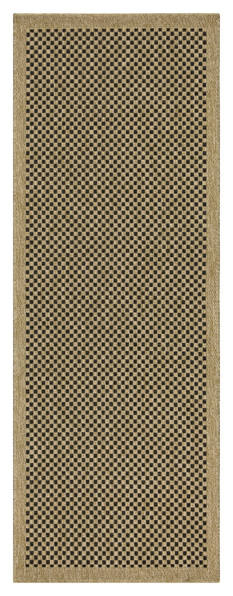 Earth Gc Ntl1003 Jute Black 5 Ft. 3 In. X 7 Ft. 3 In. Indoor Outdoor Area Rug Natural Black Polyester Polypropylene