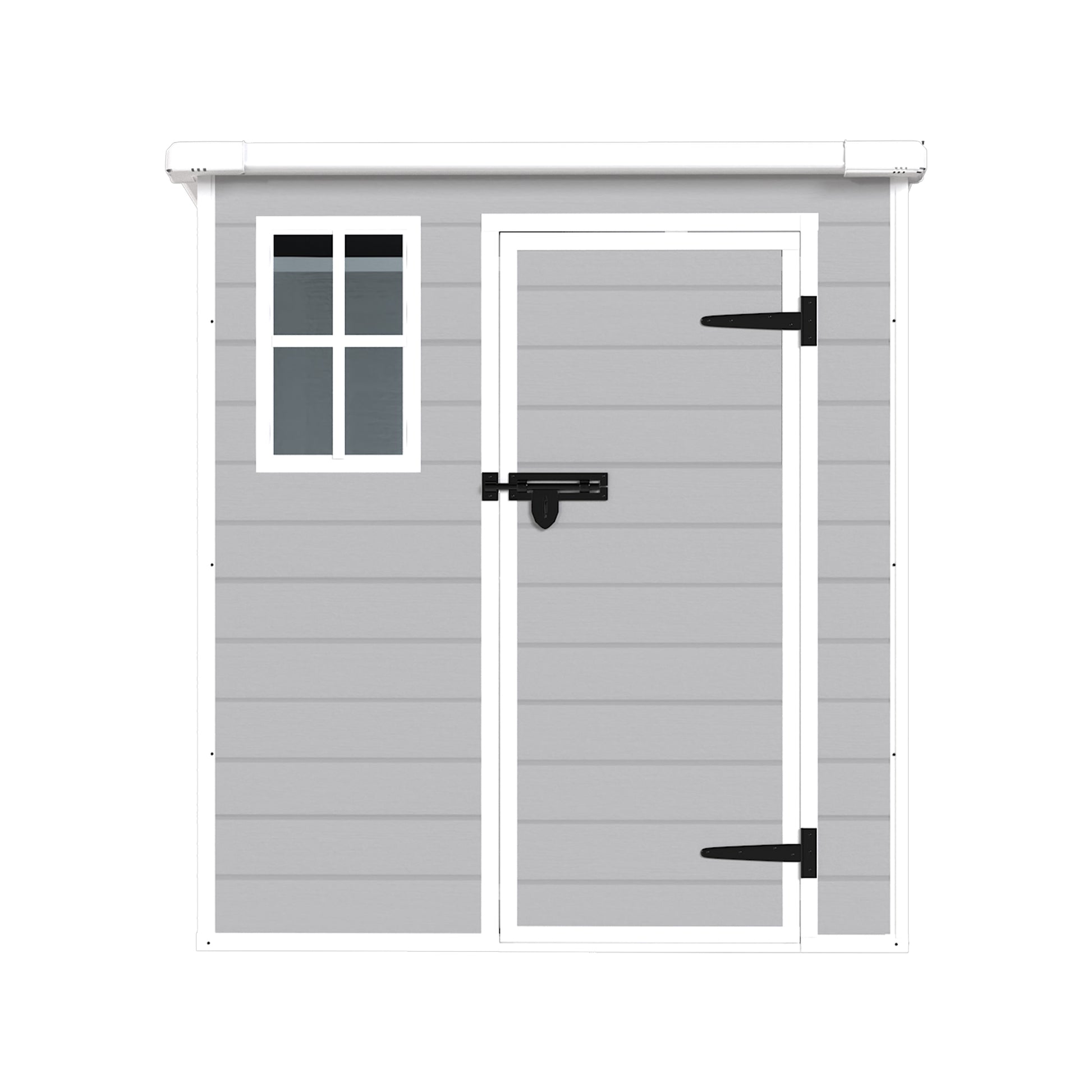 6X6 Ft Storage Shed, Waterproof Resin Outdoor Storage Shed With Floor & Window & Lockable Doors And Vents, Tool Shed For Bike, Garden, Backyard,Lawn, All Weather Use, Light Grey Gray Primary Living Space Polypropylene