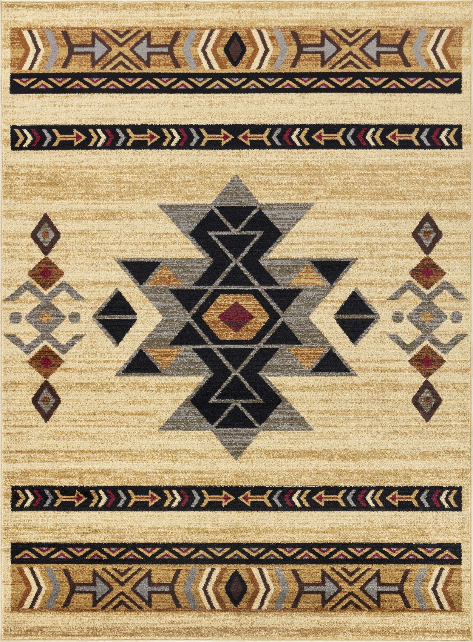 Tribes Gc Yls4006 Cream 5 Ft. 3 In. X 7 Ft. 3 In. Southwest Area Rug Cream Polypropylene