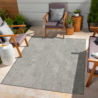 Sunshine Gc Har2012 Silver 5 Ft. 3 In. X 7 Ft. 3 In. Indoor Outdoor Area Rug Silver Polyester Polypropylene