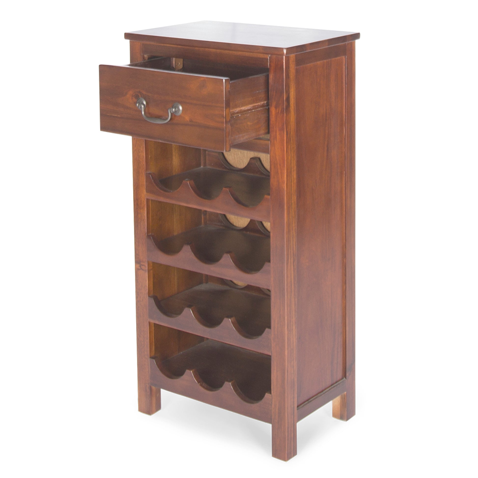 Wine Rack Dark Brown Acacia Wood