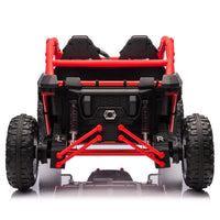 24V Two Seater Kids Ride On Utv W Parents Control,20In Seat Width,400W Super High Power,Four Wheel Suspension,Bluetooth,Mp3,Usb,Led Light,Horn,Rear Storage Space,Speeds 3.73 4.97Mph For Kids Aged 3 . Red 100 149 Lbs Polypropylene