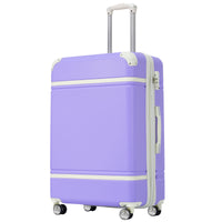 Hardshell Luggage With Tsa Lock24" Expandable Lightweight Suitcase With Spinner Wheels, Single Vintage Luggage,Purple Purple Abs