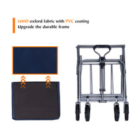 Outdoor Garden Multipurpose Micro Collapsible Beach Trolley Cart Camping Folding Wagon Gray Navy Garden & Outdoor Oxford Fabric Steel