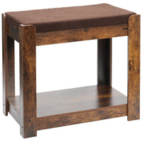 Pet Bunk Bed With Removable Step For Dogs And Cats, Multi Level Bed Window Perch Seat Platform With Cushion And Cat Scratch Pad, Indoor Use Vintage American Design Particle Board