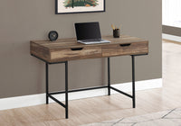 Computer Desk, Home Office, Laptop, Storage Drawers, 48"L, Work, Brown Laminate, Black Metal, Contemporary, Modern Brown Particle Board