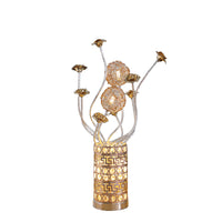 Aluminum Golden Rose Copper Silver Wire Bud Flower Bud Table Lamp For Living Room, Nightstand Bedside Table Lamp For Bedroom, Led Lamp Multicolor Aluminium