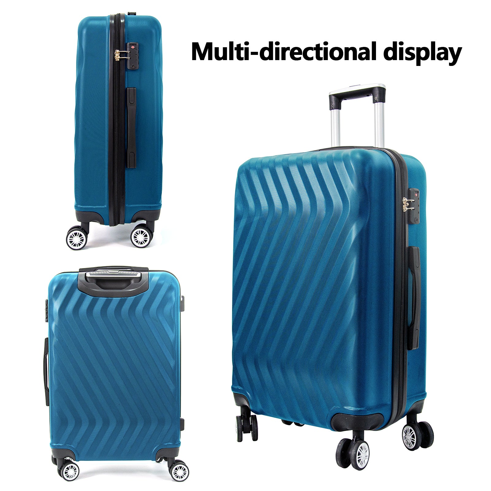 Hardside Lightweight Luggage Featuring 4 Spinning Wheel Robust Abs And Secure Tsa Lock Luggage Set 3 Pieces 20 24 28 Inches Women And Men Dark Blue Abs