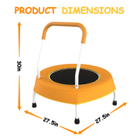 Toddler Trampoline For Kids 1 Year Plus With Handle, Baby Gifts For Boys And Girls, Indoor And Outdoor Orange Metal