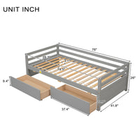 Daybed With Two Storage Drawers ,Grey Old Sku:W50450914 Twin Grey Pine