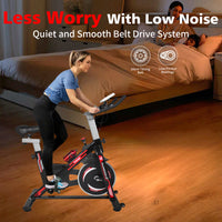 Indoor Exercise Bike Cycling Bike With Comfortable Seat Cushion Black Red Black Red Steel