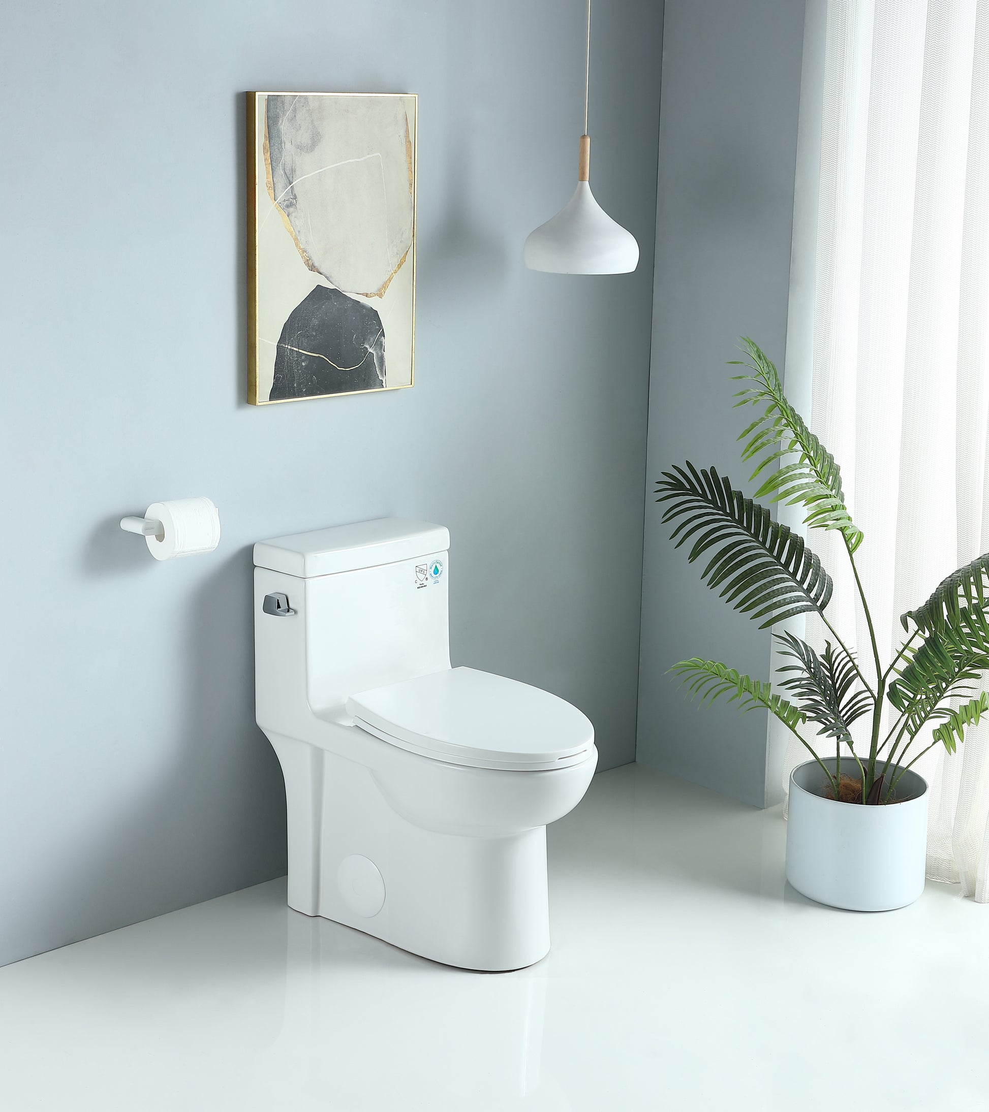 1.28 Gpf One Piece Toilet Single Flushwater Saving Elongated Comfort Height Floor Mounted, Soft Closing Seat, 1000 Gram Map Flushing Score Toilet, Gloss White 23T03 Gw White Ceramic