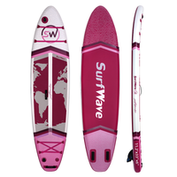 Inflatable Stand Up Paddle Board 11'X34"X6" With Accessories Water Sports Pink,White Red Anti Slip Garden & Outdoor American Design,Beach Multifunctional Pvc