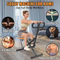 Squat Machine For Home, Assist Trainer For Glutes Workout Foldable With Resistance Bands, For Botty Glutes Butt Thighs, Ab Back Leg Press Hip Thrust For Home Gym Fitness Black Black Abs Rubber Steel Q235