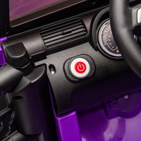 24V Two Seater Kids Ride On Truck Car W Parents Control,200W*2,Seat Width 20.28In,Four Wheel Suspension,Led Lights,Music,Mp3,Bluetooth,Two Independent Seat Belts,Suitable For Off Road For Kids Aged 3 Purple 100 149 Lbs Polypropylene