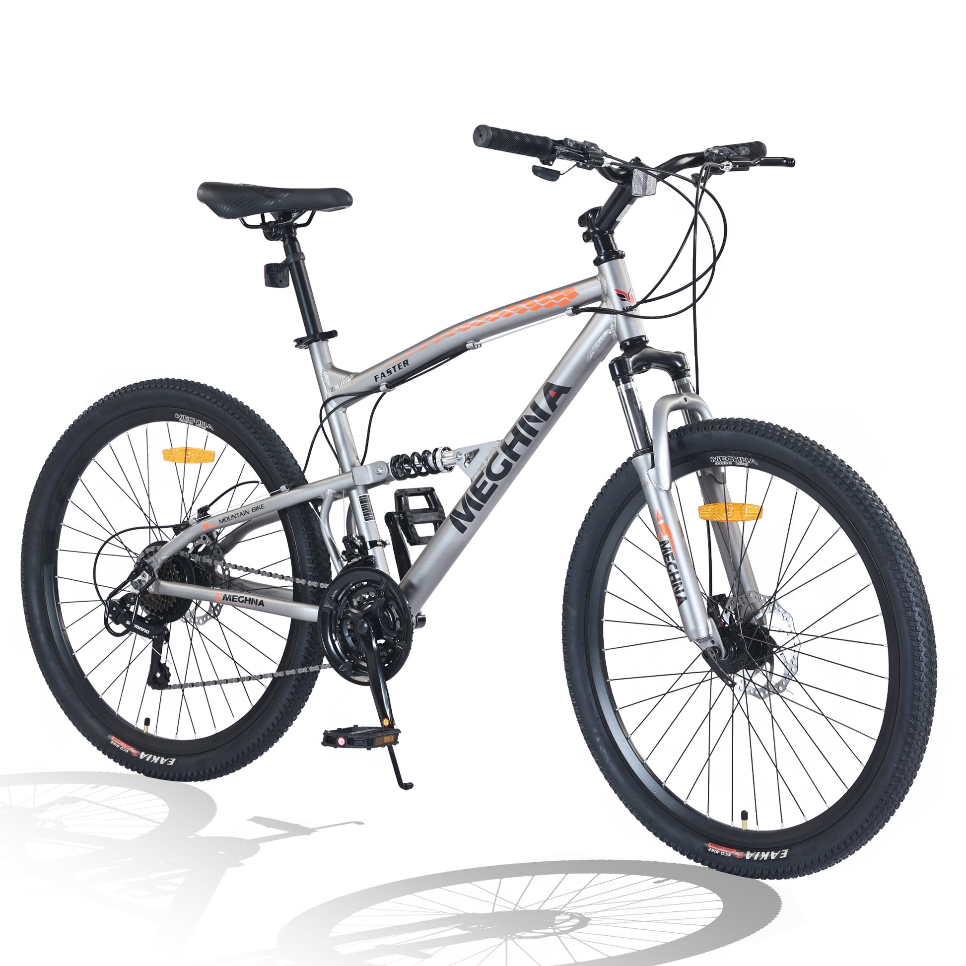 26 Inch Mountain Bike 21 Speed Dual Suspension Aluminum Alloy Frame For Men And Women'S Bike Cycling Grey Garden & Outdoor Aluminium Alloy