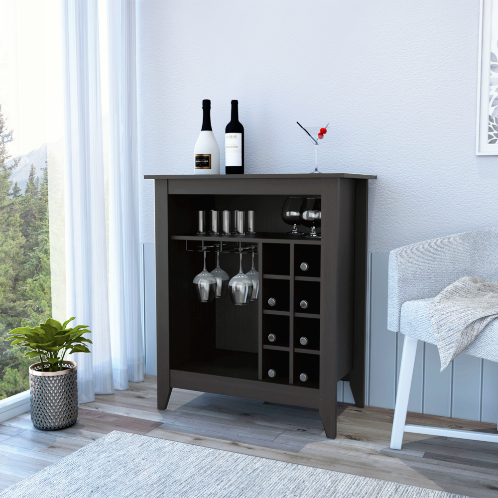 Mojito Bar Cabinet, One Open Drawer, One Open Shelf, Black Black Particle Board Particle Board