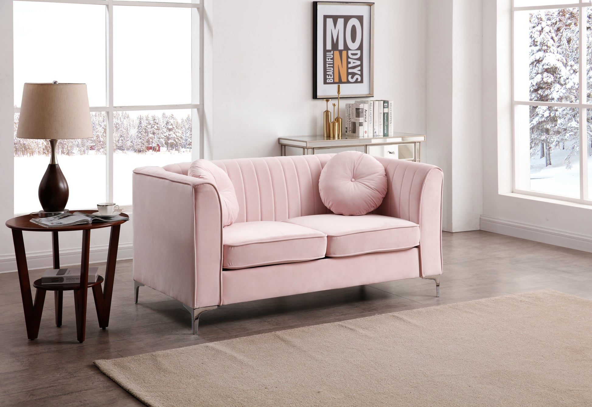 Delray G794A L Loveseat 2 Boxes Pink Pink Foam Velvet