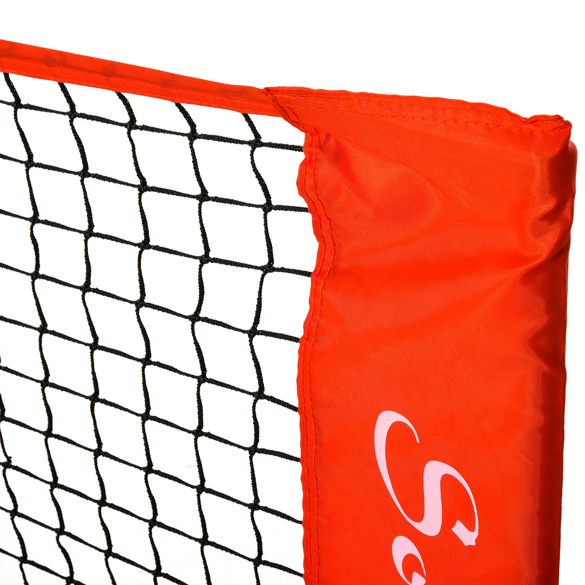 Soozier 10Ft Portable Soccer Tennis Pickleball Badminton Mini Tennis Net W Sideline For Training With Included Storage Bag, Red Black Red Iron