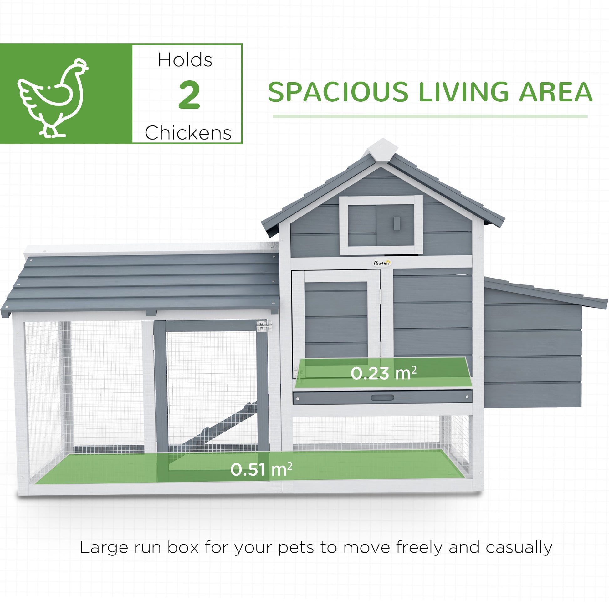 Pawhut 59" Small Wooden Chicken Coop Hen House Poultry Cage For Outdoor Backyard With 2 Doors, Nesting Box And Removable Tray, White White Wood