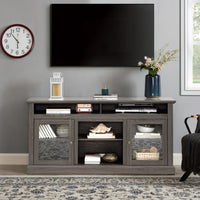 Modern Tv Stand Media Stand Modern Entertainment Console For Tv Up To 65" With Open And Closed Storage Space, Dark Walnut Black, 60"W*15.75"D*29"H Black Dark Walnut 60 69 Inches Mdf