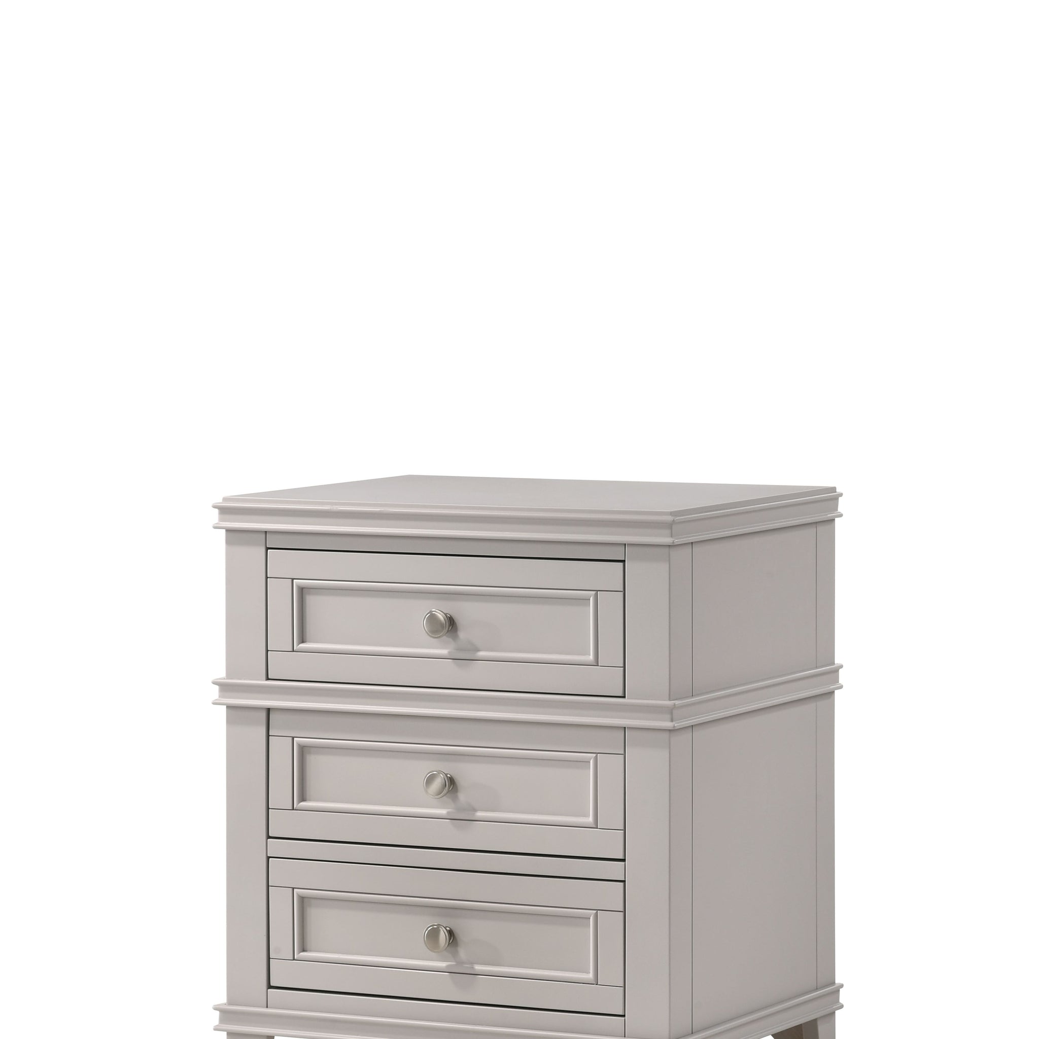 3 Drawer Nightstand W Usb Gray Solid Wood Mdf