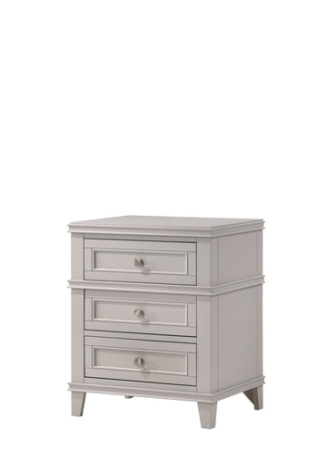 3 Drawer Nightstand W Usb Gray Solid Wood Mdf