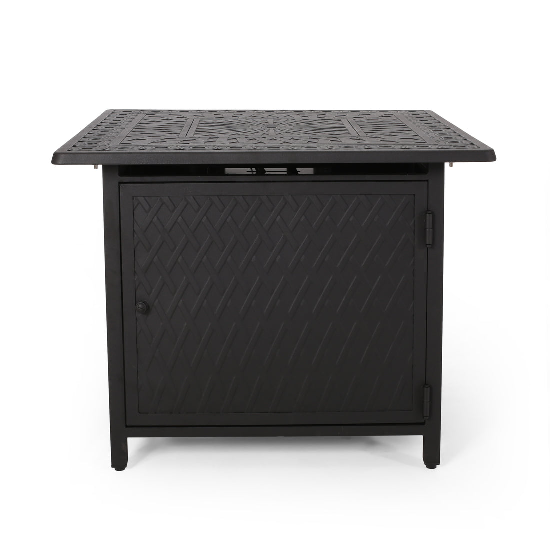 Aspen 32" Square Firepit 37,000 Btu Matt Black Aluminium