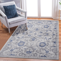 5X7 Blue Silver Oriental Non Shedding Living Room Bedroom Dining Home Office Stylish And Stain Resistant Area Rug Blue Polyester