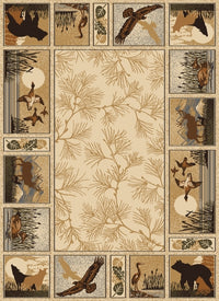 Woodland Gc Rst5502 Cream 2 Ft. 7 In. X 7 Ft. 3 In. Lodge Area Rug Cream Polypropylene