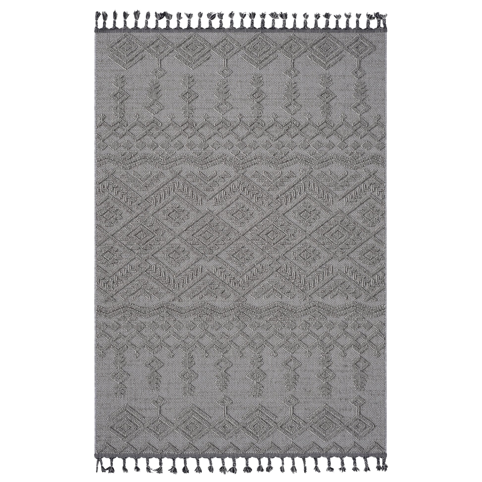 Naar Guros Collection 5X7 White White Traditional Indoor Outdoor Area Rug White Polypropylene