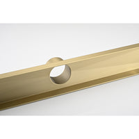 24 Inches Linear Shower Drain, Included Hair Strainer And Leveling Feet Brushed Gold Stainless Steel