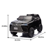 Licensed Lexus Lx600 24V Two Seater Xxl Kids Ride On Car W Parents Control,Seat Width 20 Inches,2Wd,Four Wheel Suspension,Bluetooth,Mp3,Music,Power Display,Speeds 1.86 3.11Mph For Kids. Black Polypropylene