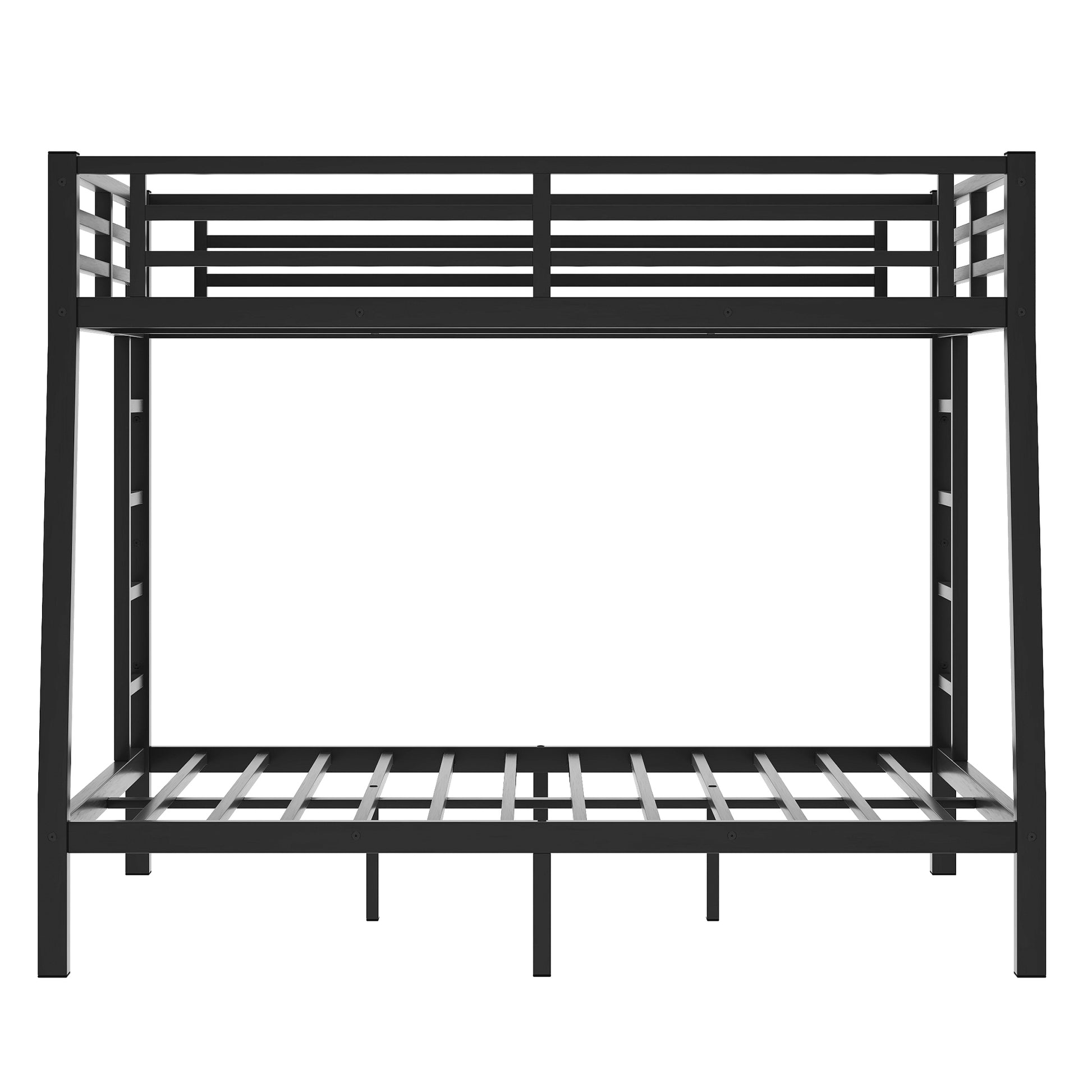 Metal Full Xl Over Queen Bunk Bed For Teens And Adults,Space Saving Noise Reduced No Box Spring Needed, Old Sku W1307S00020 Black Metal