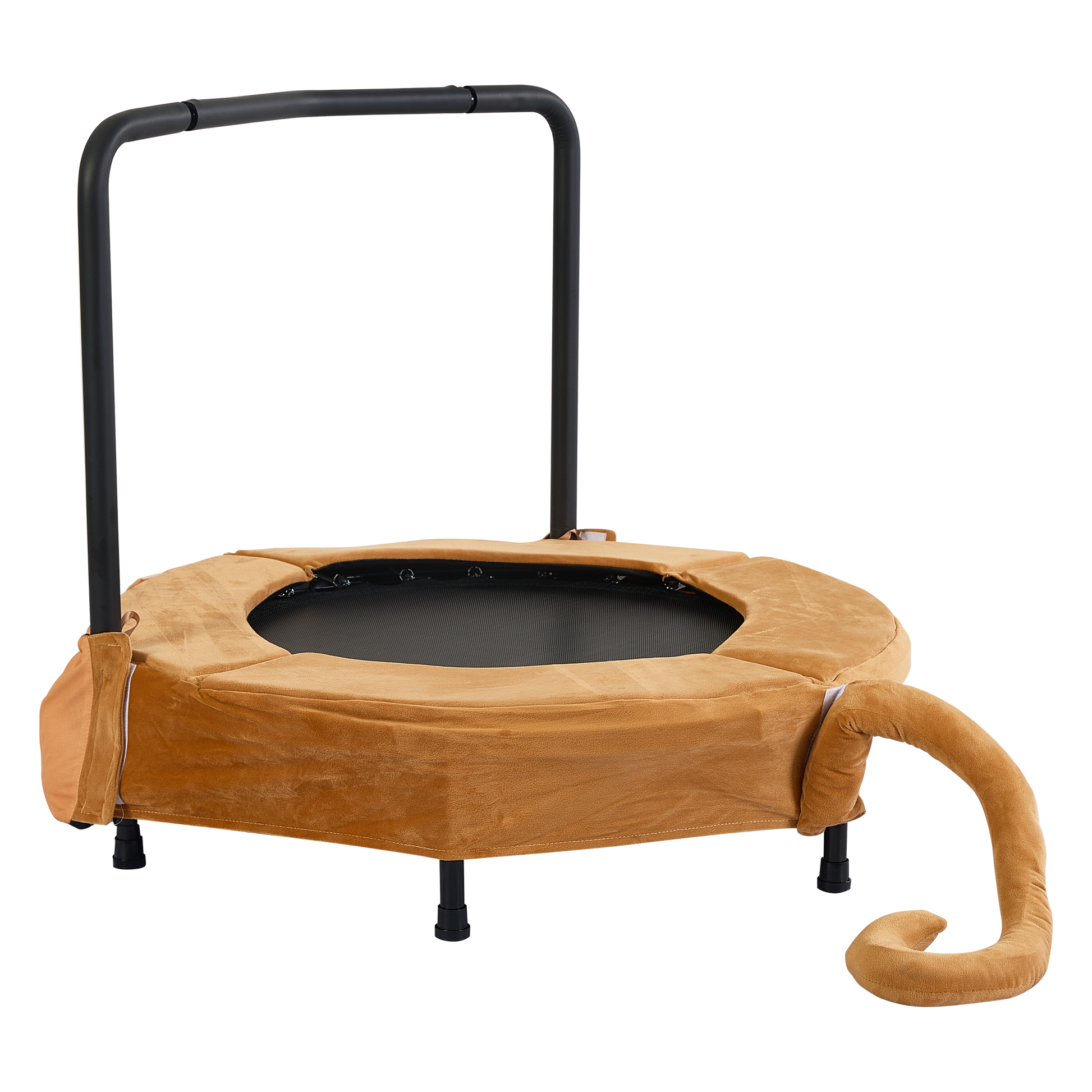 Xtp009 Assembled Children'S Trampoline Happy Expression Outdoor And Indoor Dual Use Monkey Black And Red Foldable Iron Tube For Kids Age 3 7 Yellow Black Steel