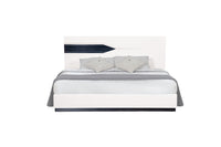 Vios Zebra White King Bed White Black Mdf