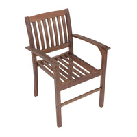 Patio Dining Chair Set Of 2, Solid Wood Indoor Outdoor Furniture Brown Brown Acacia Wood