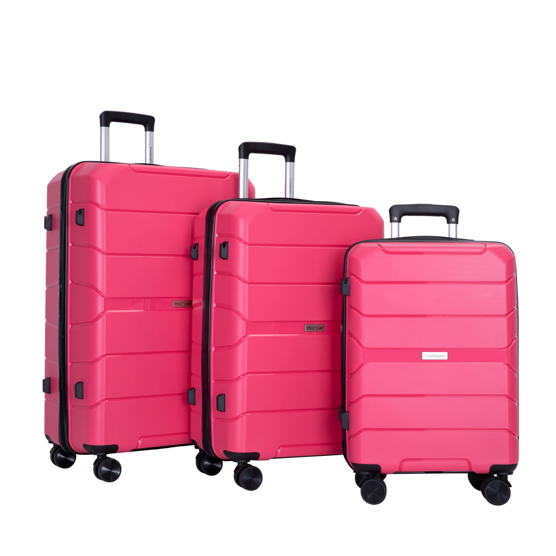 Hardshell Suitcase Spinner Wheels Pp Luggage Sets Lightweight Durable Suitcase With Tsa Lock,3 Piece Set 20 24 28 ,Rose Rose Polypropylene