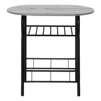 Dining Table Set, 3Pcs Set, Small, 32" L, Kitchen, Grey Laminate, Black Metal, Contemporary, Modern Grey Particle Board