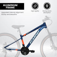 A27302 27 Inch Wheel Mountain Bike, 21 Speed Disc Brake Trigger Transmission, Aluminum Frame Unisex Mountain Bike Blue Aluminium