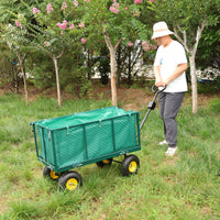 Flower Cart Garden Flower Cart Is Easier To Transport Firewood Green Cloth Bag Green Iron,Oxford Fabric