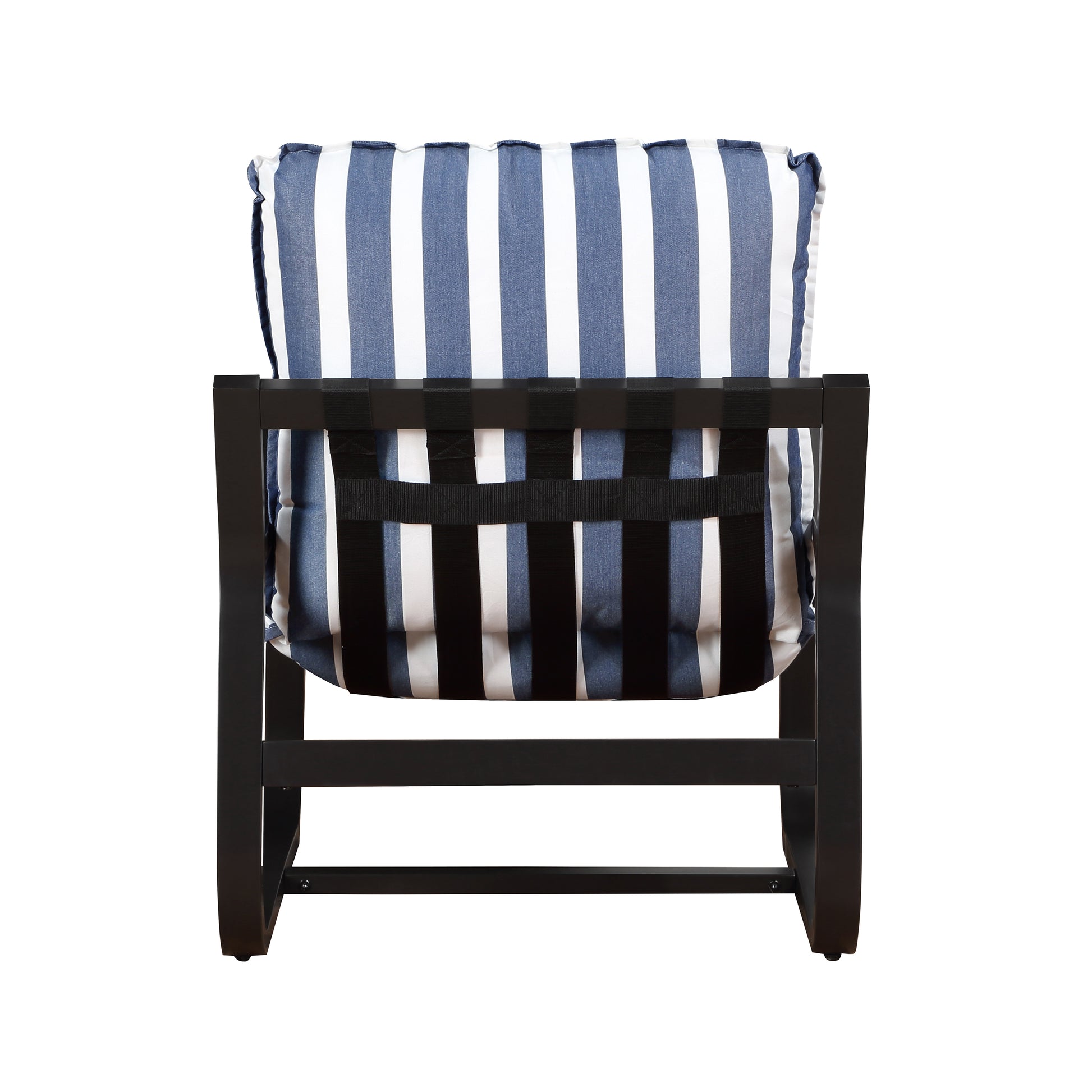 Asa Outdoor Sling Chair Upholstered In Blue And White Stripe Fabric Blue And White Stripes Foam Fabric Metal