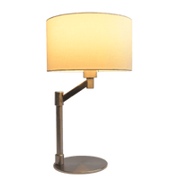 Horizon Brushed Nickel Table Lamp With On Off Switch Curved Metal Base Linen Shade Brushed Nickel,Silver,White Table&Floor Lamps Linen,Metal