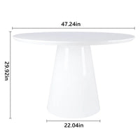 Modern White High Gloss Round Dining Table Gloss White Desk And Hutch Dining Room Minimalist,Modern Freestanding Round Kitchen & Dining Tables Glossy Round Mdf Pedestal