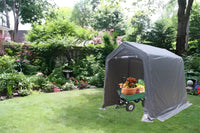 7X8 Ft Outdoor Portable Gazebo Storage Shelter Shed With 2 Roll Up Zipper Doors & Vents Carport For Motorcycle Waterproof And Uv Resistant Anti Snow Portable Garage Kit Tent, Grey Grey No Foundation Needed Garden & Outdoor American Design,American